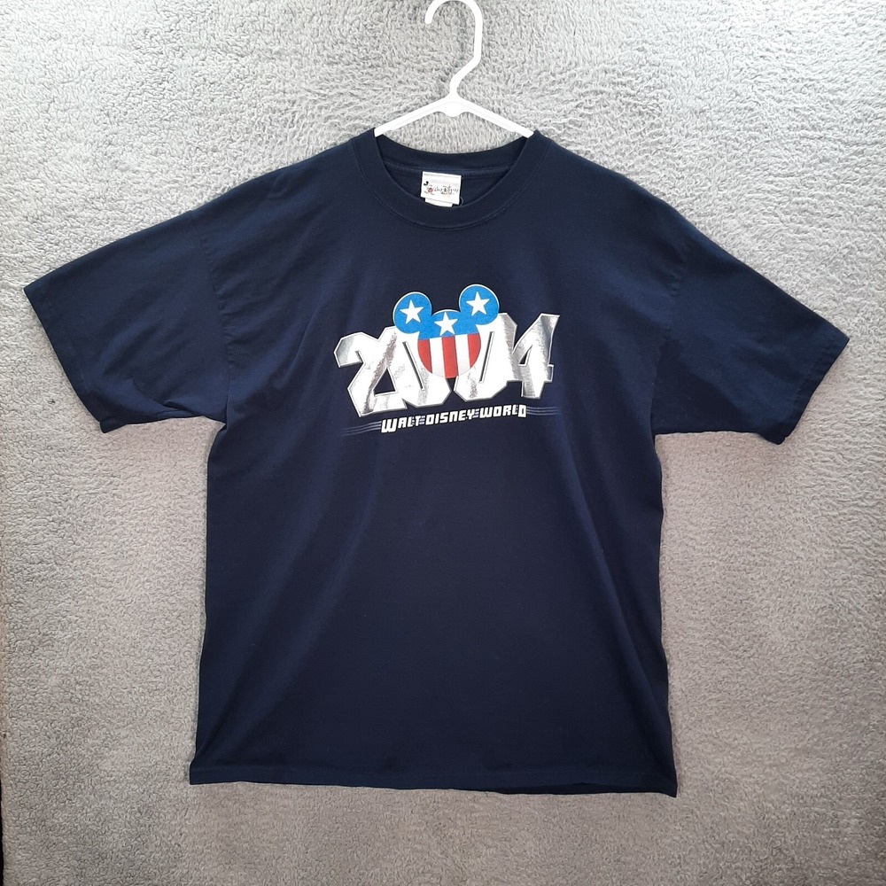 Vintage Disney‎ Shirt Adult Extra Large Blue Mickey Mouse Walt Disney World Y2K